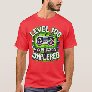 T-shirt Niveau 100 Jours d'école Débloqué Piel art de jeu 