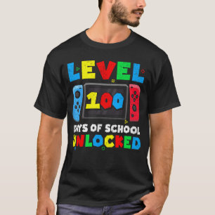 T-shirt Niveau 100 Jours d'école débloqués Gamer Boys Gami