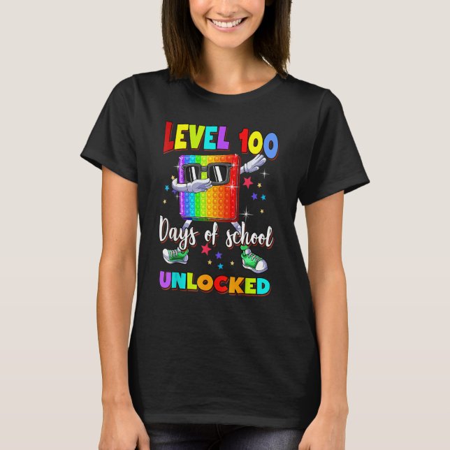 T-shirt Niveau 100 Jours D'École Déverrouillé Garçons Enfa (Devant)