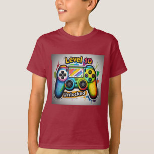 T-shirt Niveau 10 Contrôleur déverrouillé Garçons Tee