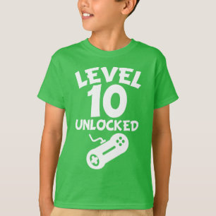 T-shirt Niveau 10 débloqué 10ème anniversaire de jeux