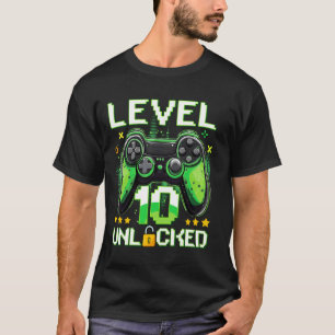 T-shirt Niveau 10 Débloqué Cadeau d'anniversaire 10 ans Ga