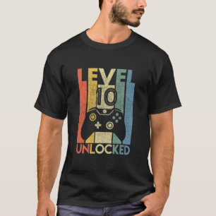 T-shirt Niveau 10 Débloqué Chemise Drôle de Joueur Vidéo 1