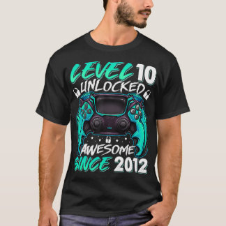 T-shirt Niveau 10 Débloqué Incroyable Depuis 2012 10e Anni