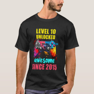 T-shirt Niveau 10 Débloqué Incroyable Depuis Anniversaire 
