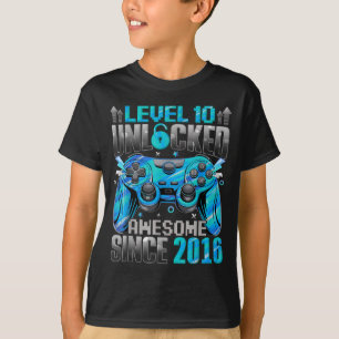 T-shirt Niveau 10 Débloqué Incroyable Depuis Anniversaire 