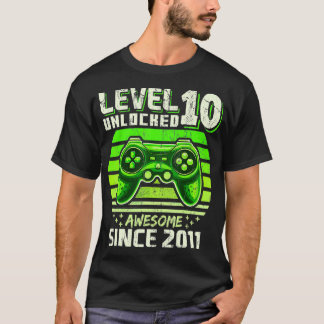 T-shirt Niveau 10 Déverrouillé Awesome 2011 jeu vidéo 10th