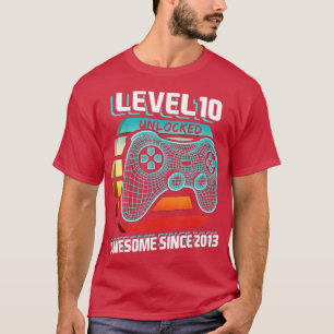 T-shirt Niveau 10 Déverrouillé Awesome 2013 jeu vidéo 10th