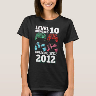 T-shirt Niveau 10 Déverrouillé Awesome depuis 2012 10ème A