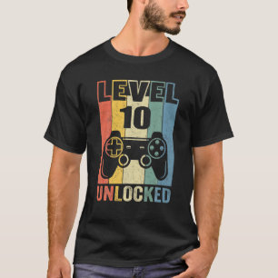 T-shirt Niveau 10 Déverrouillé Funny Video Gamer 10E Anniv