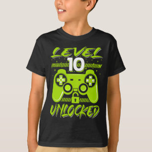 T-shirt Niveau 10 Jeu vidéo déverrouillé 10e Anniversaire 