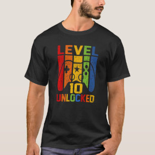 T-shirt Niveau 10 Jeu vidéo déverrouillé Jeu 10e anniversa