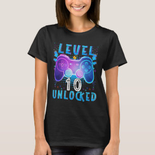 T-shirt Niveau 10 Jeux vidéo non bloqués 10th Birthday Gam