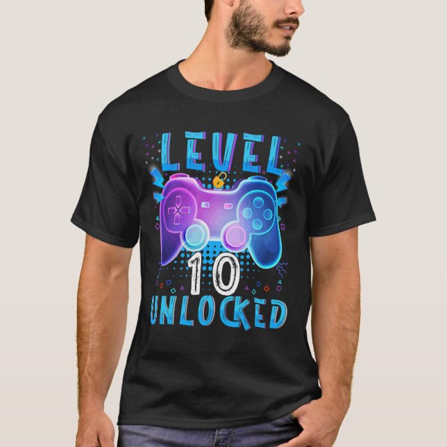 T-shirt Niveau 10 Jeux vidéo non bloqués 10th Birthday Gam (Devant)