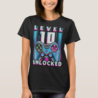 T-shirt Niveau 10 Jeux vidéo non bloqués 10th Birthday Gam