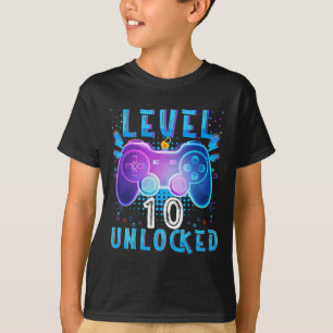 T-shirt Niveau 10 Jeux vidéo non bloqués 10th Birthday Gam