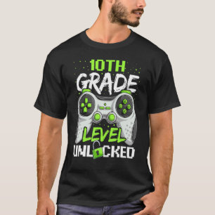 T-shirt Niveau 10e année débloqué avec des jeux sur la ren