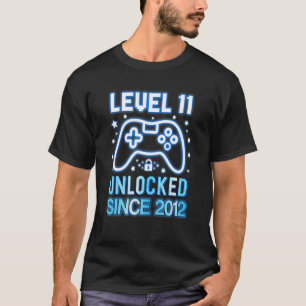 T-shirt Niveau 11 Débloqué Awesome 2012 Jeu vidéo 11e anni
