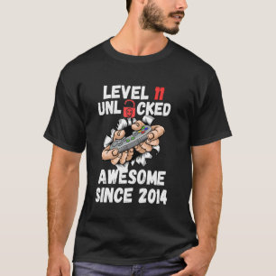 T-shirt Niveau 11 Débloqué Incroyable Jeu Vidéo 2014 11ème