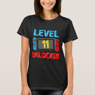 T-shirt Niveau 11 Débloqué Joueur Cadeau d'anniversaire 11