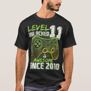 T-shirt Niveau 11 Déverrouillé Awesome 2010 jeu vidéo 11th