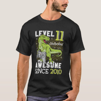 T-shirt Niveau 11 Déverrouillé Awesome depuis 2010 11 Anné