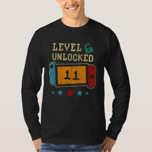 T-shirt Niveau 11 Déverrouillé Funny Video Gamer 11e anniv