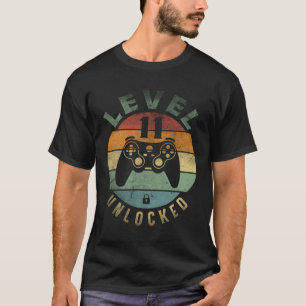 T-shirt Niveau 11 Déverrouillé Funny Video Gamer 11e anniv