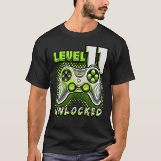 T-shirt Niveau 11 Déverrouillé Jeu vidéo 11e Anniversaire 