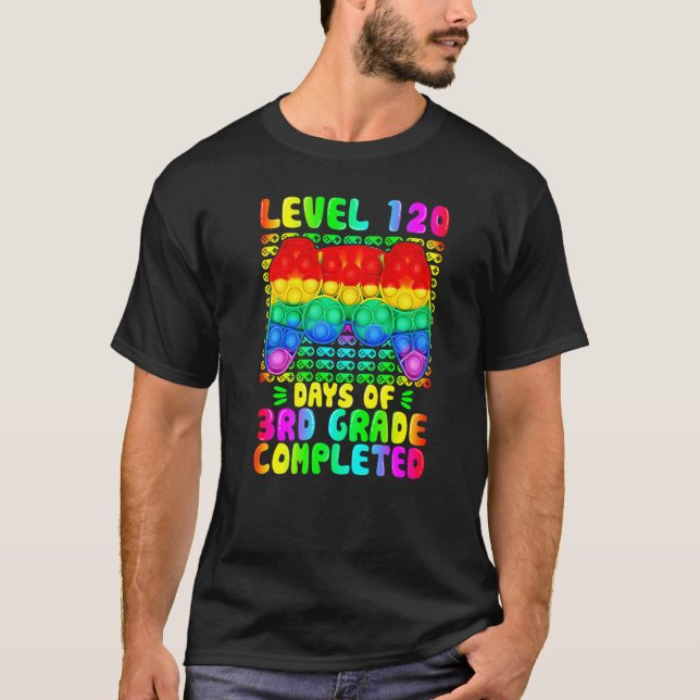 T-shirt Niveau 120 Jours De 3E Classe Terminé Jeu Vidéo P (Devant)