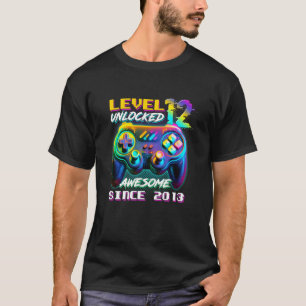 T-shirt Niveau 12 Débloqué Incroyable Depuis Anniversaire