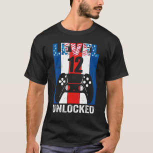 T-shirt Niveau 12 Déverrouillé 12ème anniversaire Jeu 4 ju