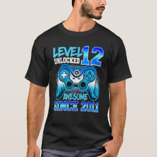 T-shirt Niveau 12 Déverrouillé Awesome 2011 12th Birthday 