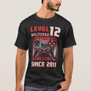 T-shirt Niveau 12 Déverrouillé Awesome 2011 jeu vidéo 12th