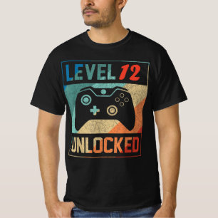 T-shirt Niveau 12 Déverrouillé , Joueur vidéo 12e , Joy