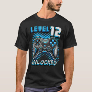 T-shirt Niveau 12 Jeu vidéo déverrouillé 12e anniversaire 