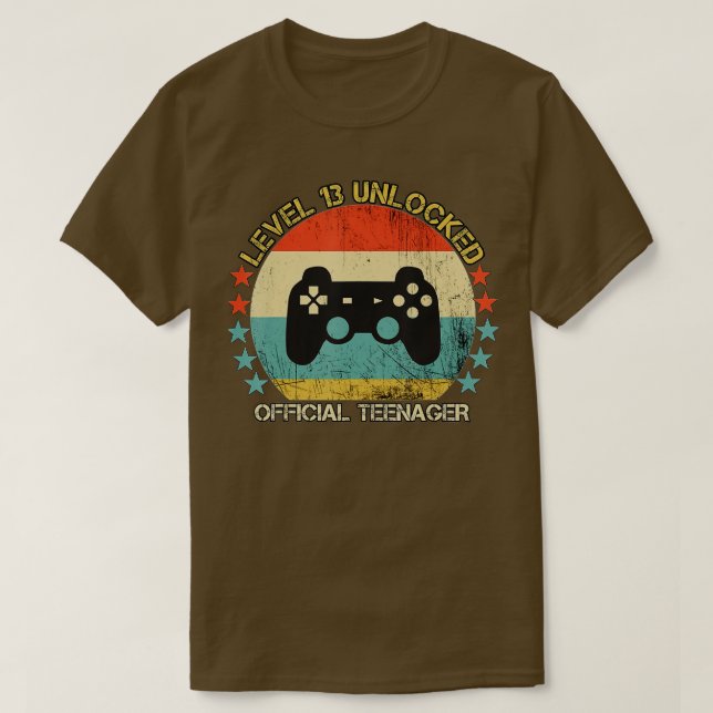 T-shirt Niveau 13 Déverrouillé 13e cadeau d'anniversaire v (Design devant)