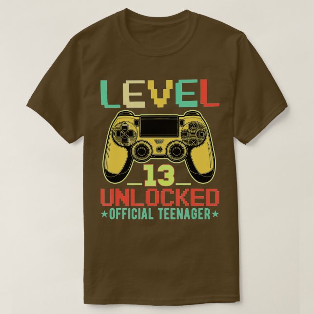 T-shirt Niveau 13 Déverrouillé 13e cadeau d'anniversaire v (Design devant)