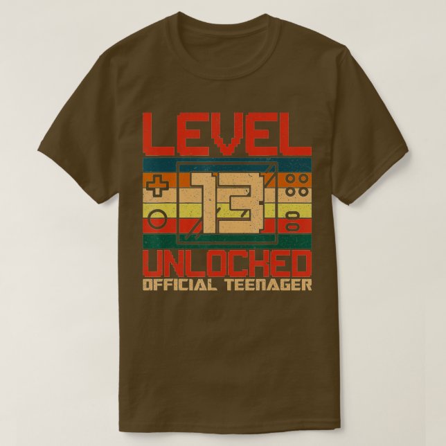 T-shirt Niveau 13 Déverrouillé 13e cadeau d'anniversaire v (Design devant)