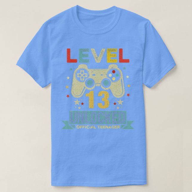 T-shirt Niveau 13 Déverrouillé 13e cadeau d'anniversaire v (Design devant)