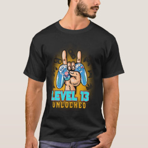 T-shirt Niveau 13 Déverrouillé Funny Video Gamer 13e anniv