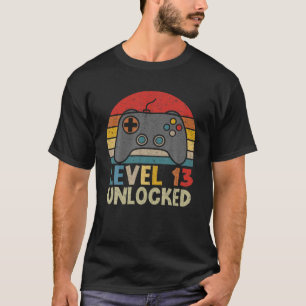 T-shirt Niveau 13 Déverrouillé Jeu Vidéo Amusant 13E An
