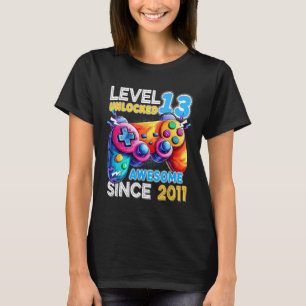 T-shirt Niveau 13 Jeu vidéo déverrouillé 13e anniversaire