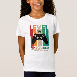 T-Shirt Niveau 14 Adolescent officiel déverrouillé, 14e an