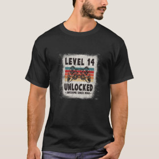T-shirt Niveau 14 Awesome Since 2008 Rétro Birthda