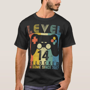 T-shirt Niveau 14 Déverrouillé Awesome jeu vidéo 14e an