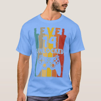T-shirt Niveau 14 Déverrouillé Funny Video Gamer 14e anniv