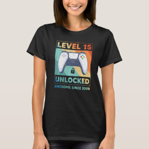 T-shirt Niveau 15 Déverrouillé 15e anniversaire filles gar