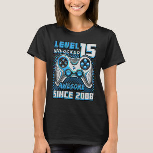 T-shirt Niveau 15 Déverrouillé Awesome 2008 jeu vidéo 15th