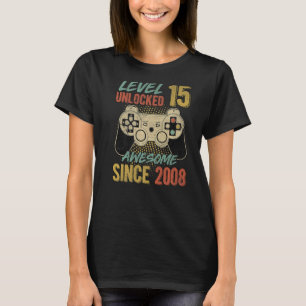 T-shirt Niveau 15 Déverrouillé Awesome 2008 jeu vidéo 15th